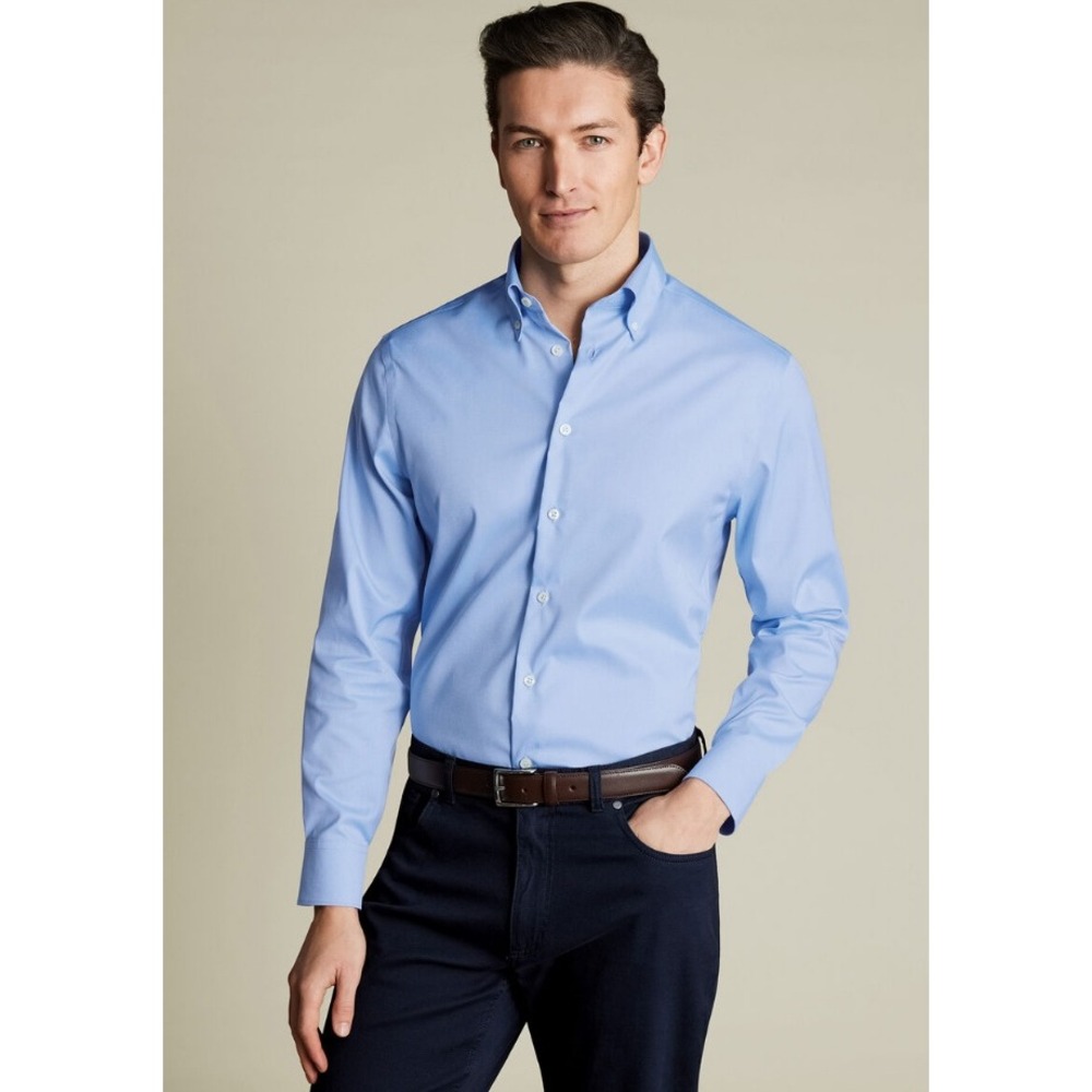 Charles Tyrwhitt Mens Light Blue Non-Iron Extra Slim Fit Dress Shirt 16.5 36 NWT